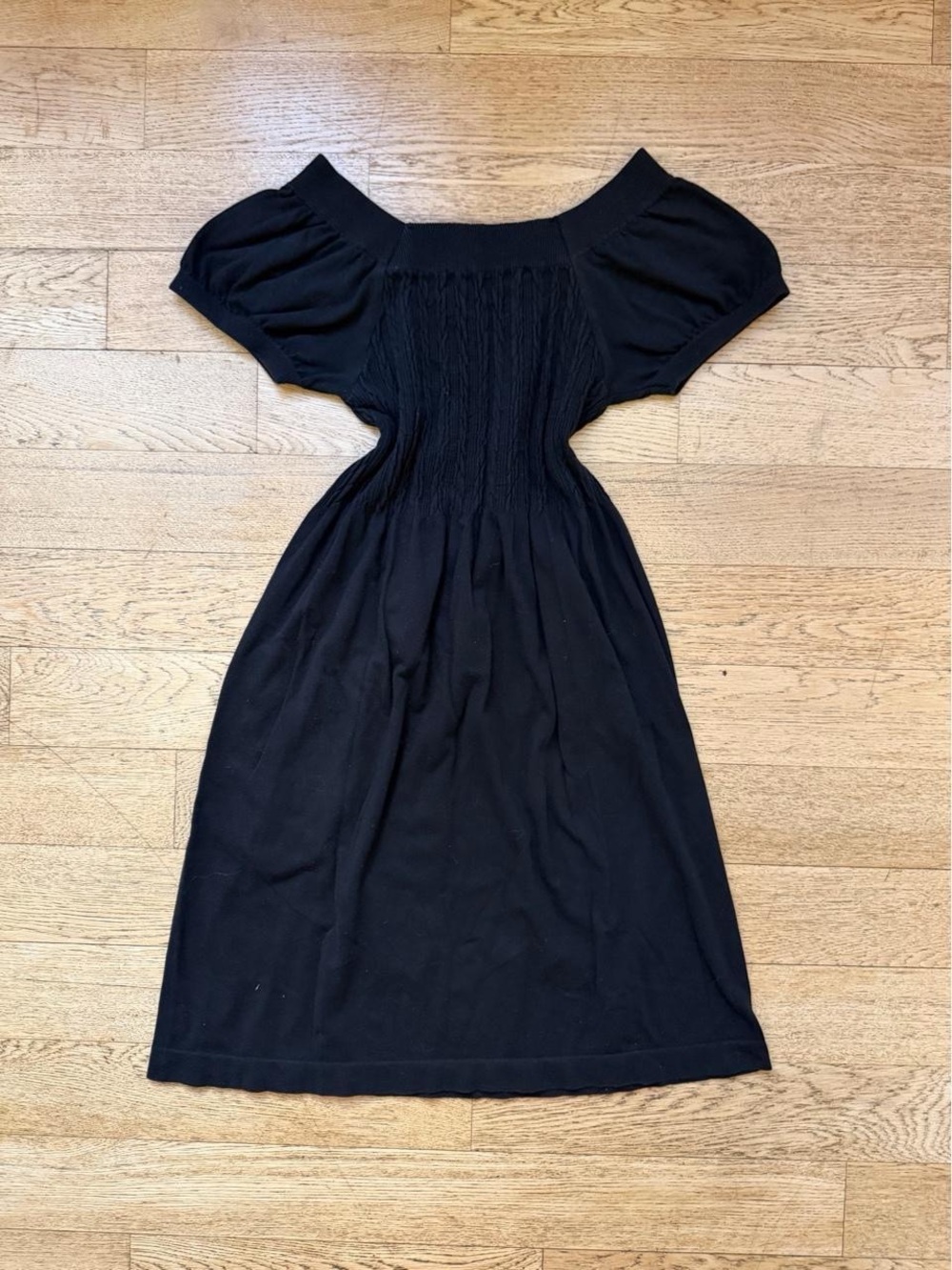 Y2K JJ Authentic Black Smocked Babydoll Mini Dress